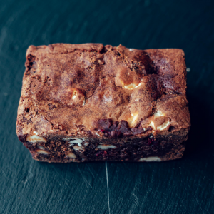 Raspberry white choc brownie