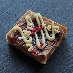 Raspberry & White Chocolate Blondie